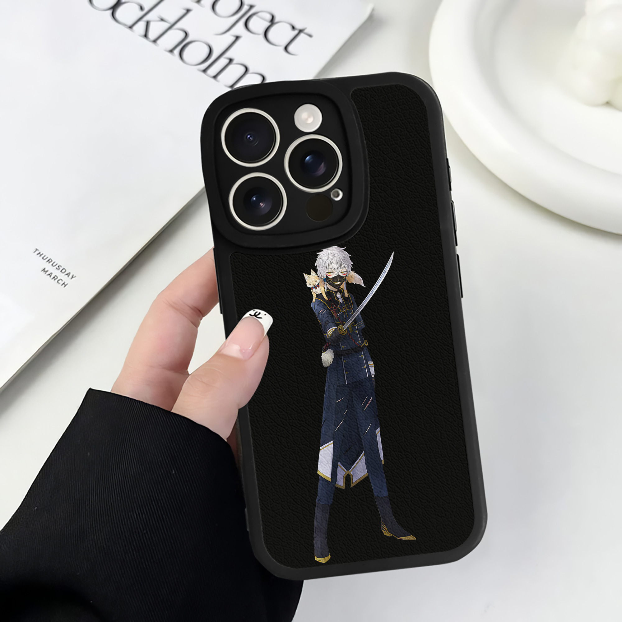 （画像用） 刀剣乱舞 Touken Ranbu 【iPhone 16シリーズ対応】シリコンスマホケース（レザー調） 材質：シリコン